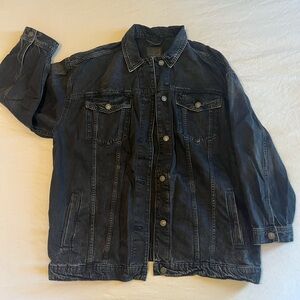 American Eagle Outfitters Distressed Black Denim Jacket